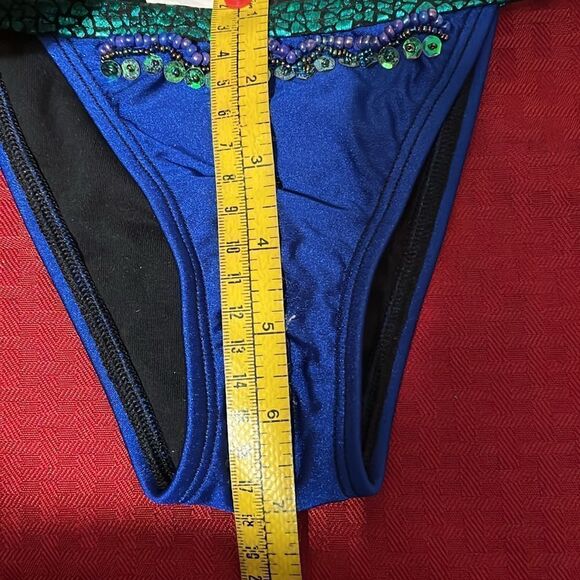 Veve Handmade Custom Blue/Green Beaded Mermaid Bikini Set Custom Mermaid Bikini - Picture 9 of 13